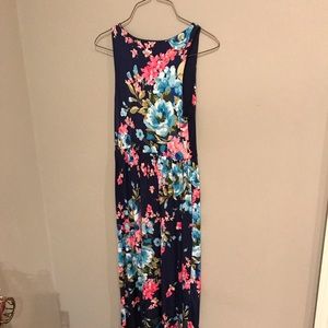 Dresses - Navy Floral Maxi Dresses - Navy Floral Maxi